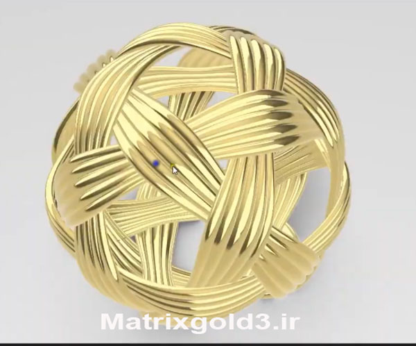 آموزش ماتریکس گلد آویز طلا گوی گره شکل با بافت حصیری مدرن