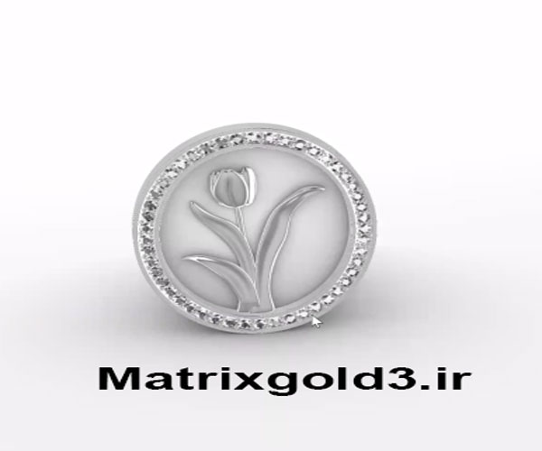 آموزش ماتریکس گلد طراحی آویز طلا دایره‌ای طرح گل لاله