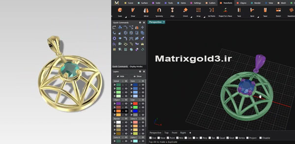 آموزش matrixgold طراحی  مدال طرح شبکه ستاره زمرد