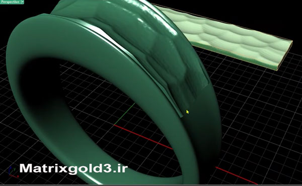 آموزش matrixgold طراحی حلقه با تکسچر طرح چکش خواری شده