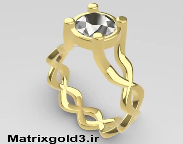 آموزش ماتریکس گلد طراحی انگشتر با رکاب بافت گره‌ای